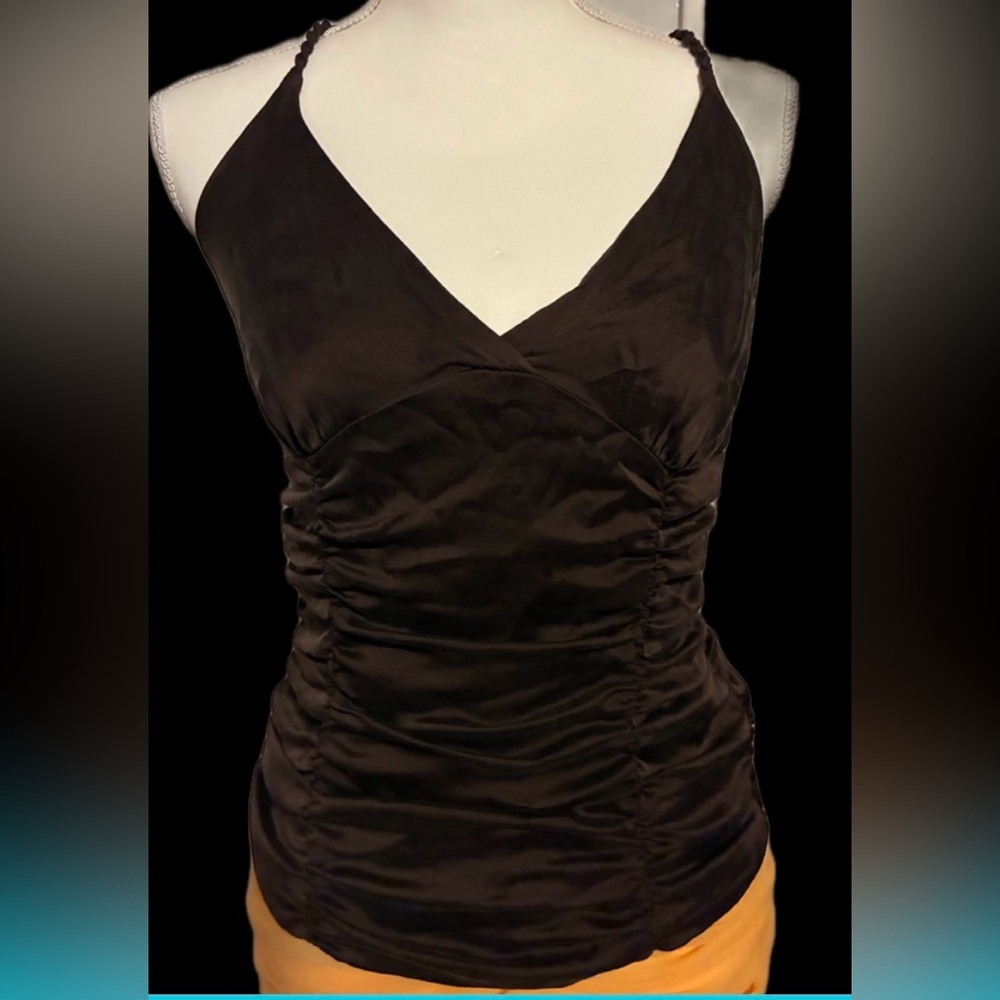 bebe Brown Ruched Camisole Top